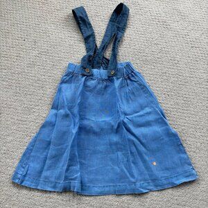 Bonmot blue organic linen jumper dress